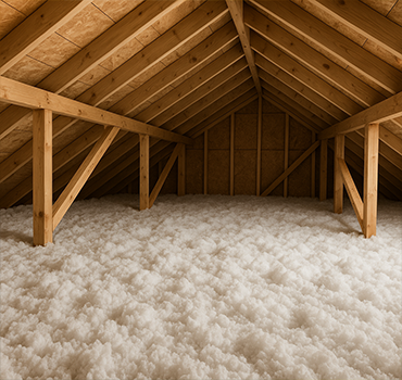 Attic with new insulation